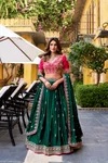 Lnb1449 Silk Satin Sequins And Thread Embroidery Work Lehenga Choli